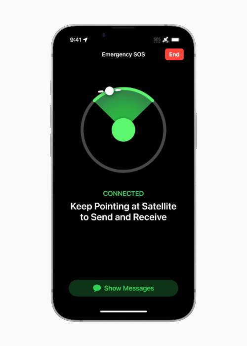 Emergency SOS via satellite enables users to message with emergency services while outside of cellular and Wi-Fi coverage.